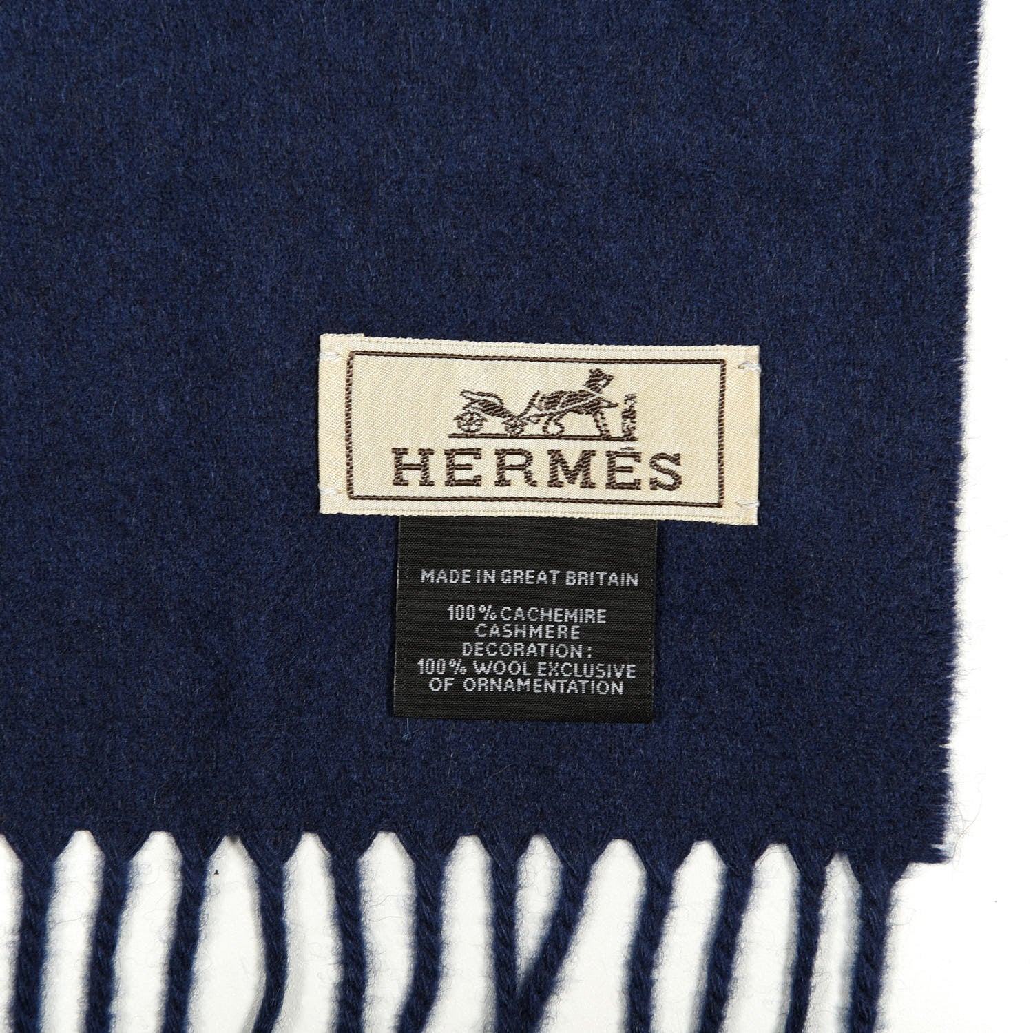 Hermes Cashmere Space University Muffler Bleu Outremer 5 of 5