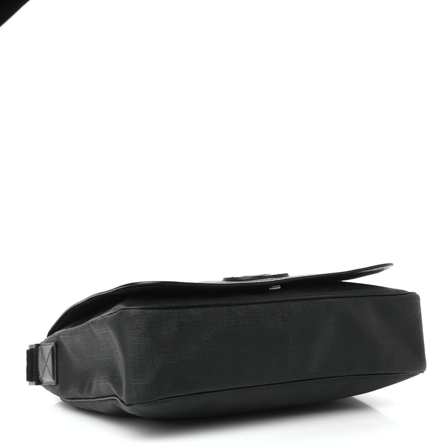 Coated Canvas Interlocking G Large Flap Messenger Bag Black