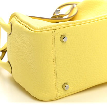 Hermes Taurillon Clemence Mini Lindy 20 Limoncello 8 of 10