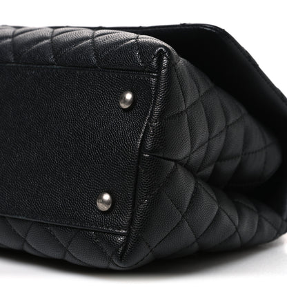 Chanel Caviar Lizard Embossed Quilted Small Coco Handle Flap Black 10 of 10