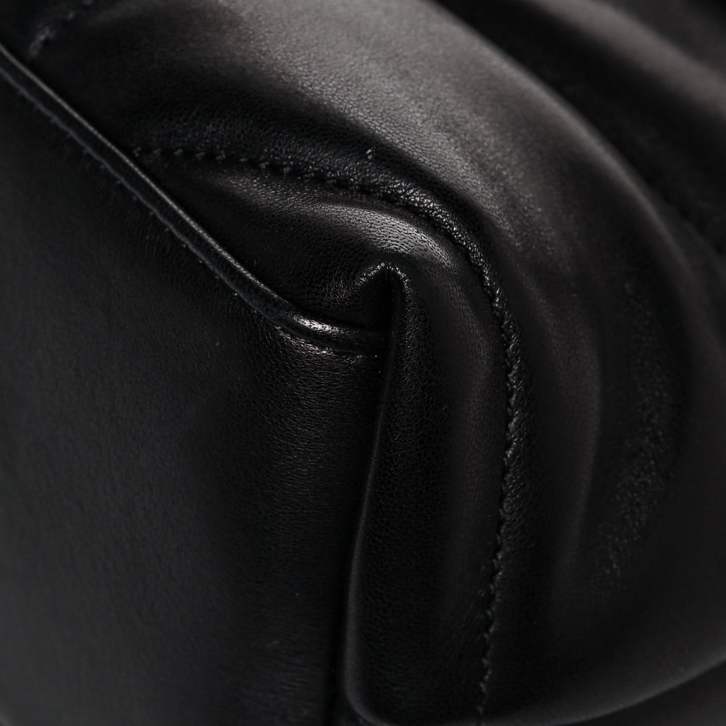 Lambskin Quilted Small Loulou Puffer Monogram Chain Satchel Black