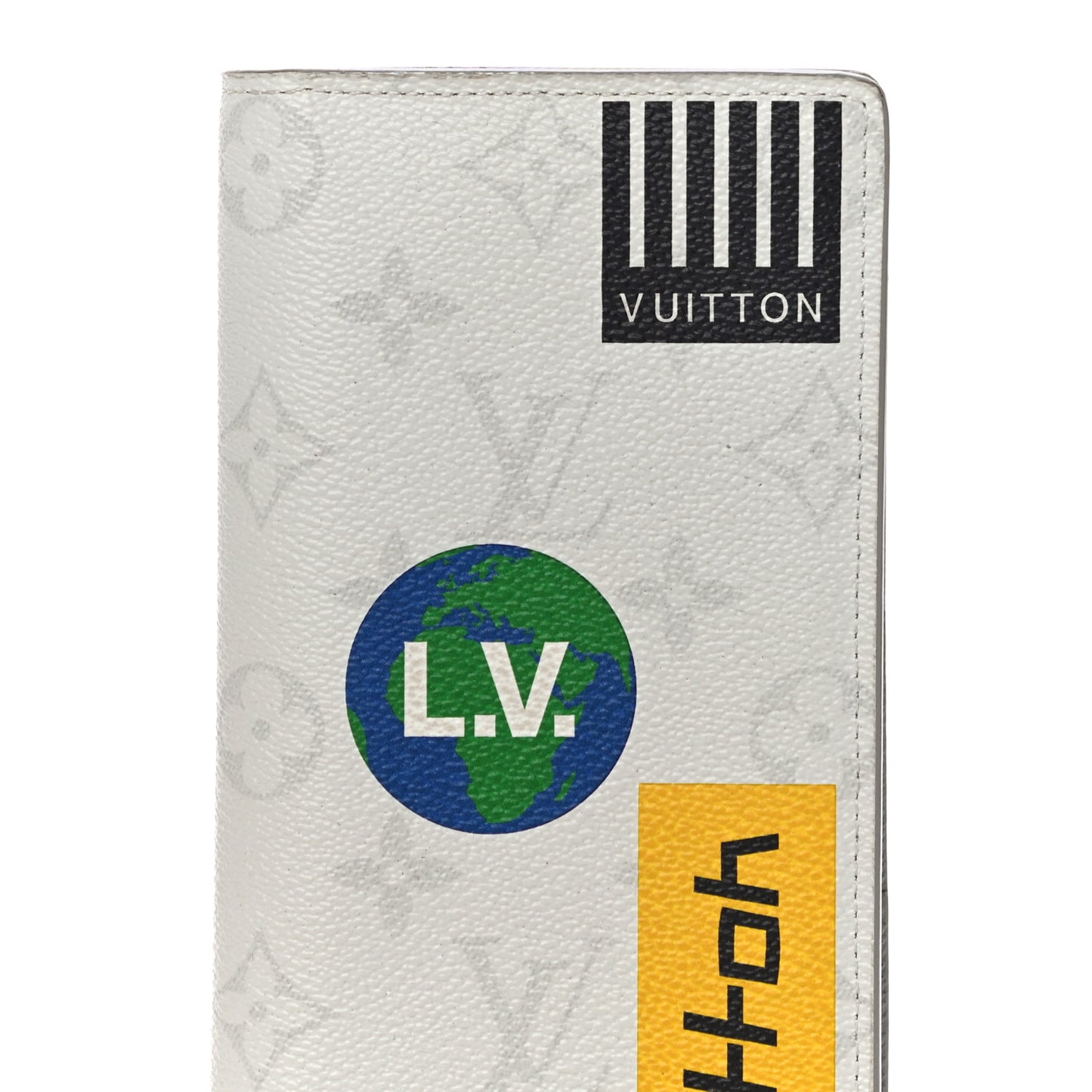 Monogram Stickers Brazza Wallet White