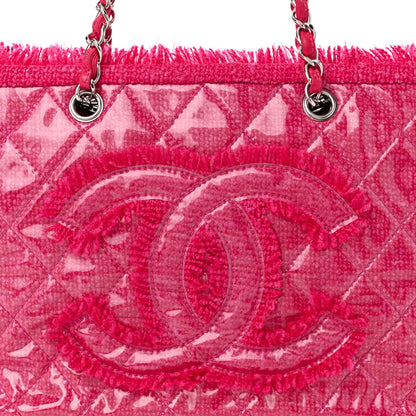 Chanel Vinyl Quilted Funny Tweed Tote Fuchsia 8 of 11