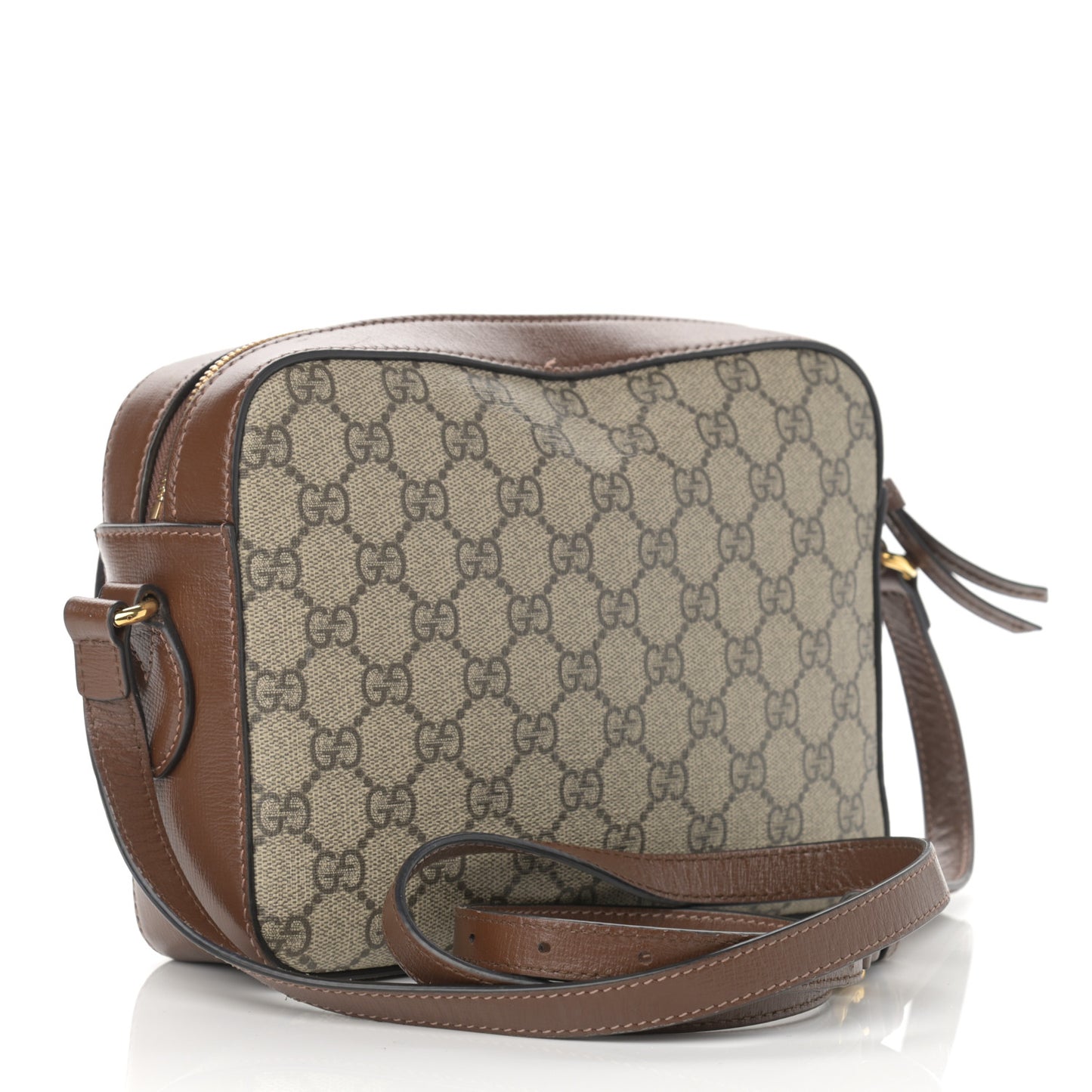 GG Supreme Monogram Small Horsebit 1955 Shoulder Bag Beige Brown Sugar