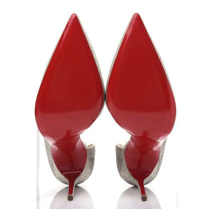Christian Louboutin Glitter Mini Specchio Iriza 100 Pumps 38.5 Silver 6 of 9