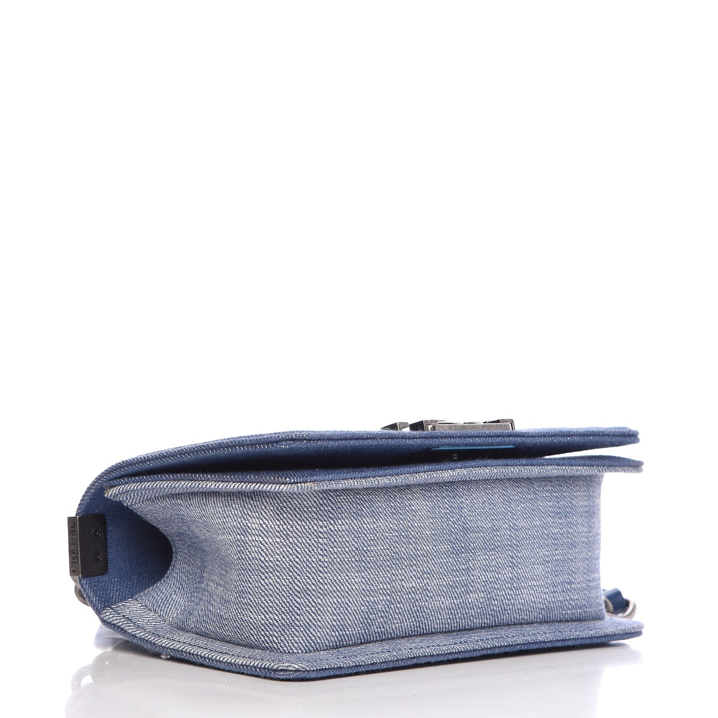 Denim Chevron Small Boy Flap Light Blue