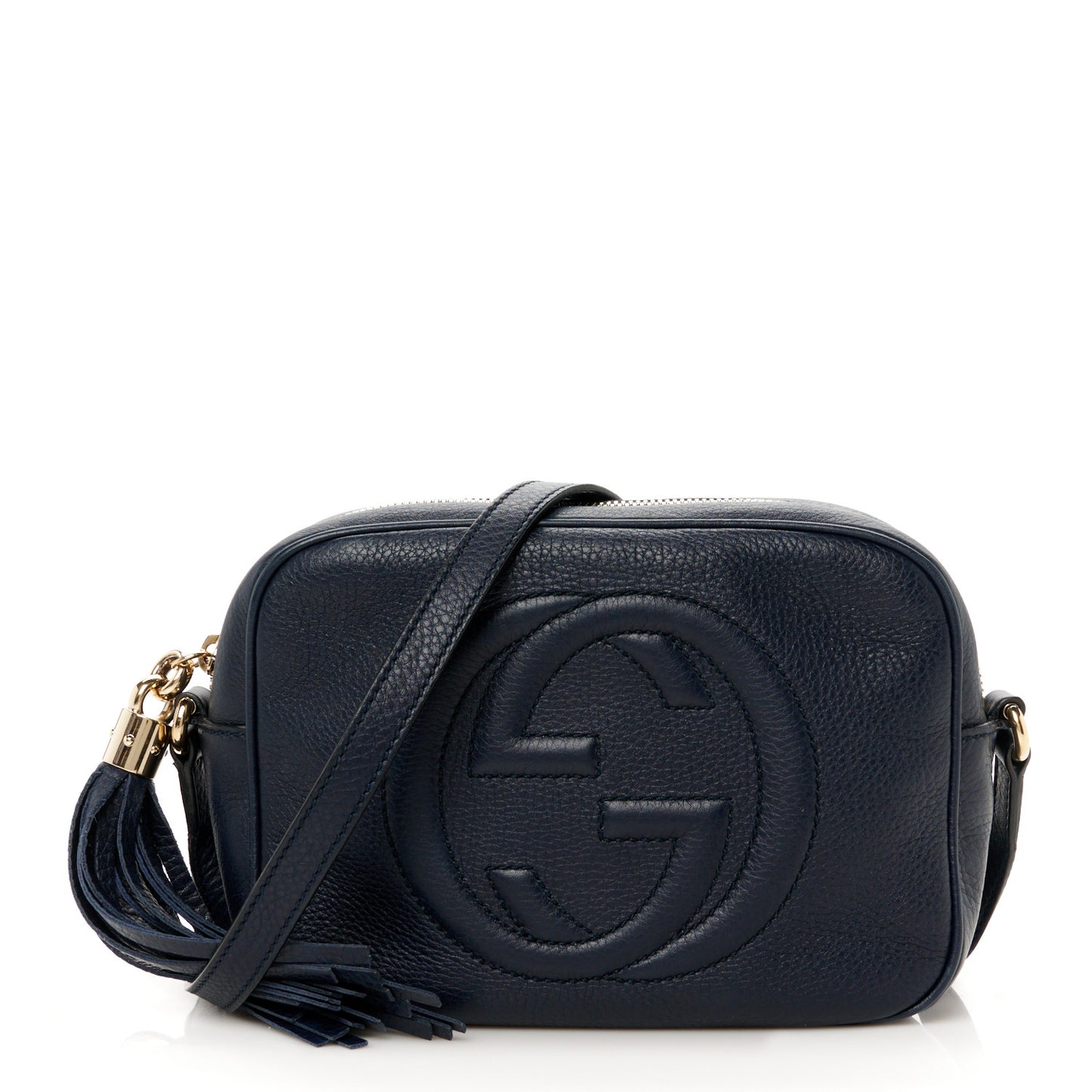Pebbled Calfskin Small Soho Disco Bag Blue