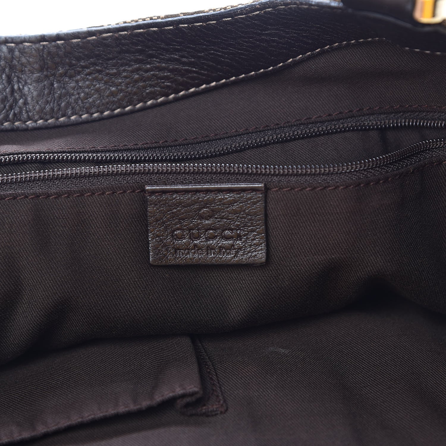 Gucci Monogram Medium New Ladies Web Tote Dark Brown 6 of 13
