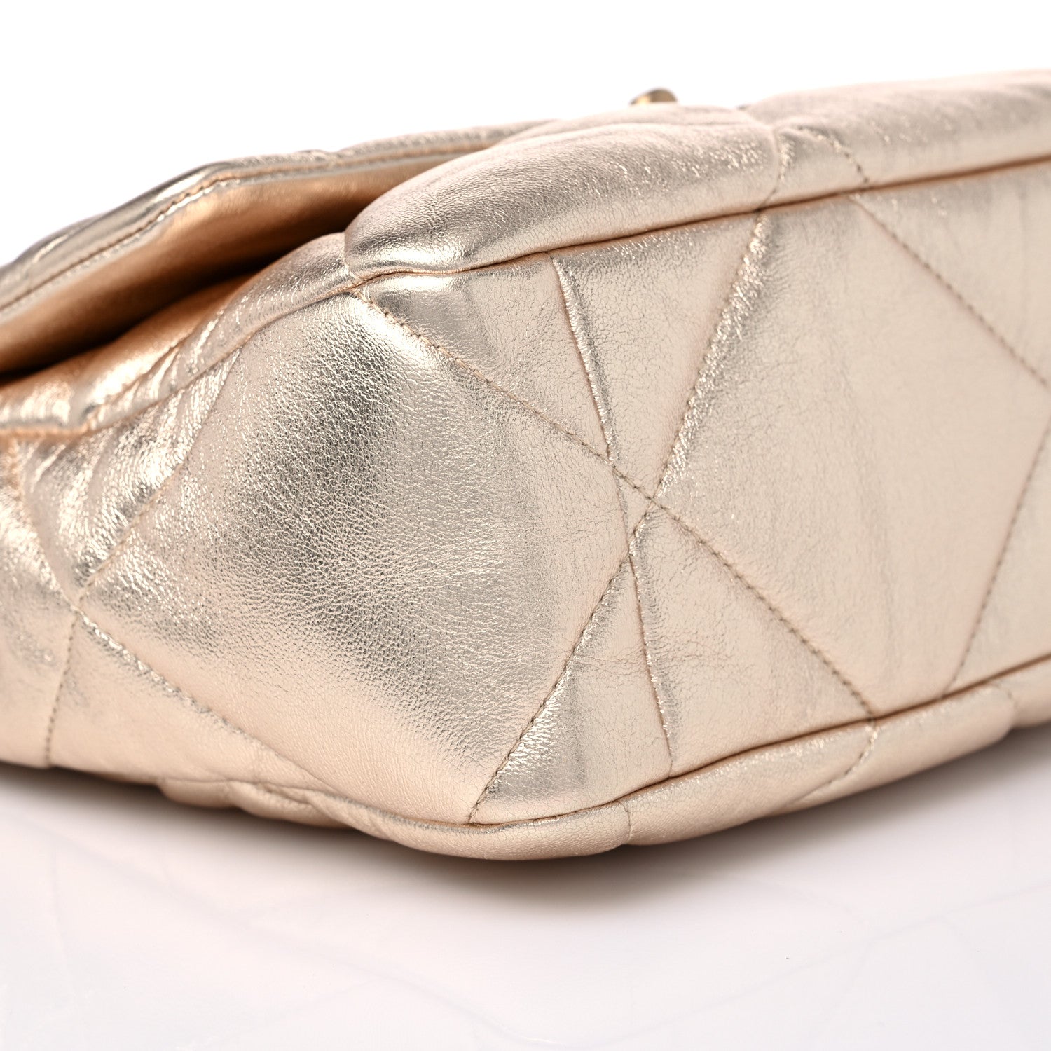 Chanel Metallic Lambskin Quilted Large Chanel 19 Flap Gold 8 of 9