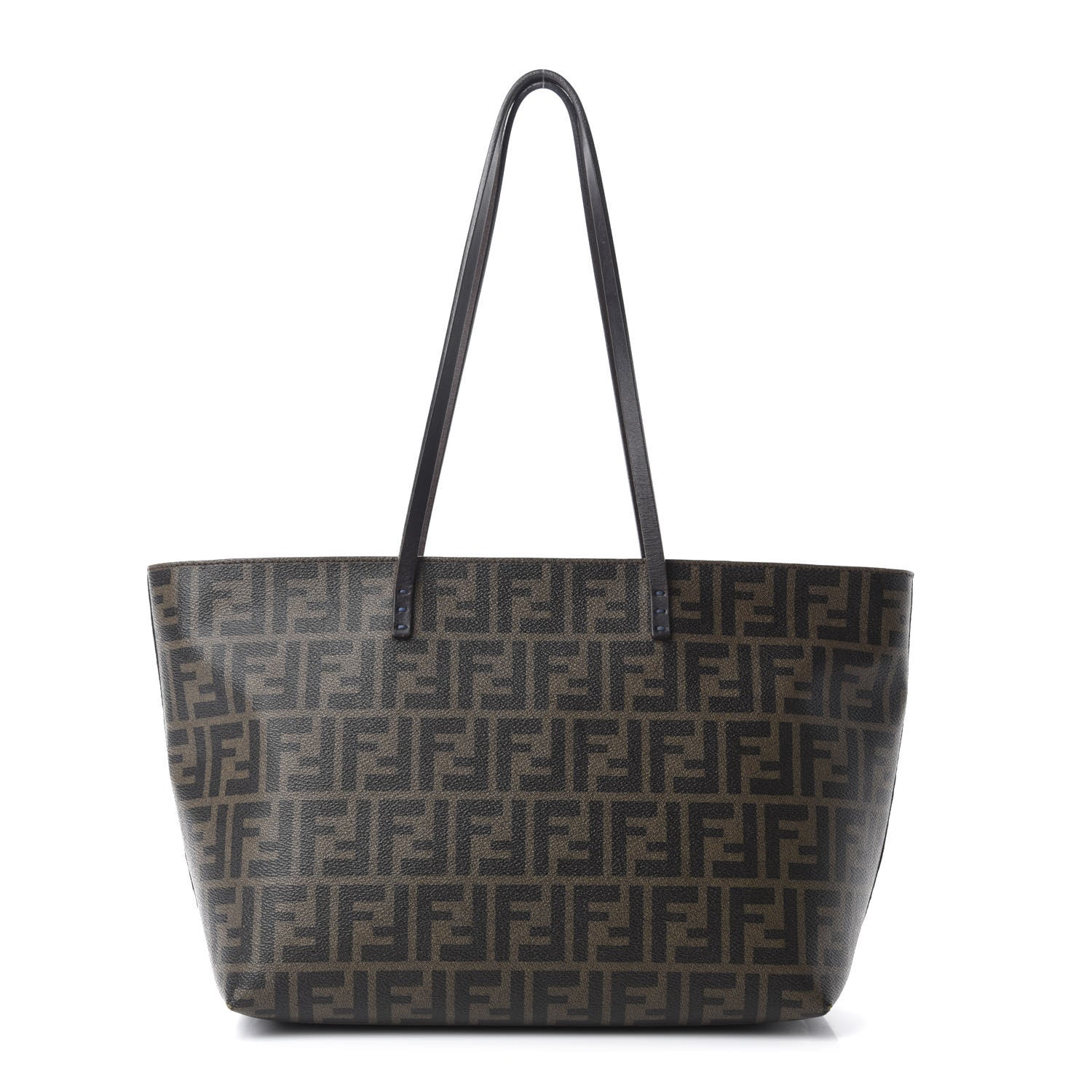 Fendi Zucca Spalmati Small Roll Tote Tobacco Blue 1 of 13