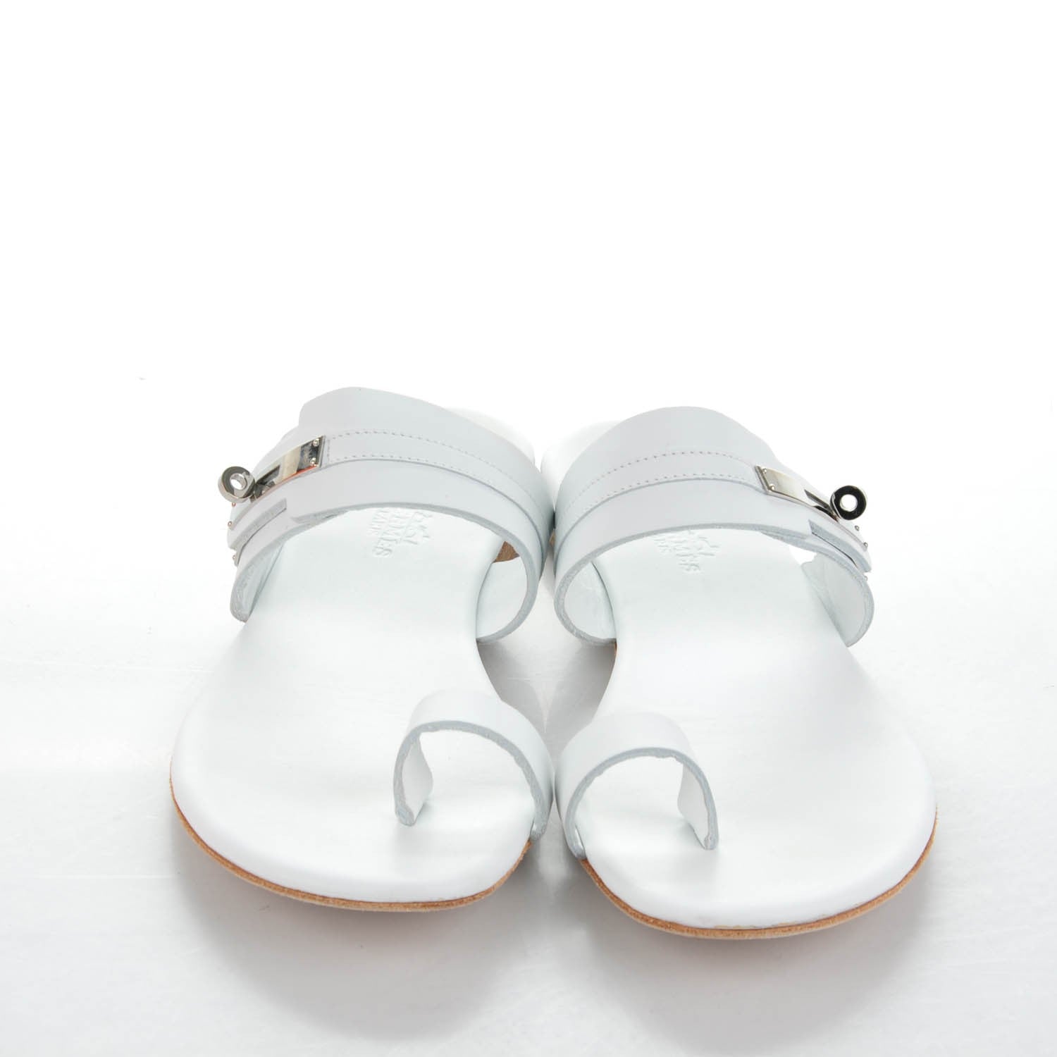 Hermes Lambskin Quasar Sandals 38 White 2 of 7