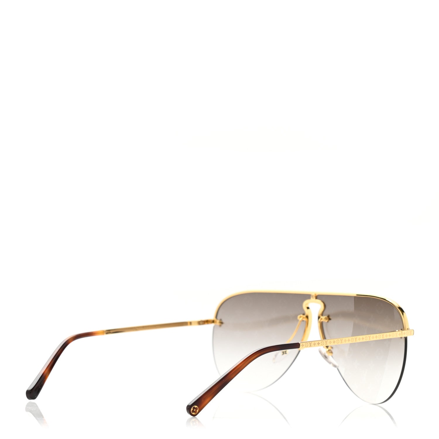 Louis Vuitton Grease Mask Sunglasses Z1469U Gold 4 of 10