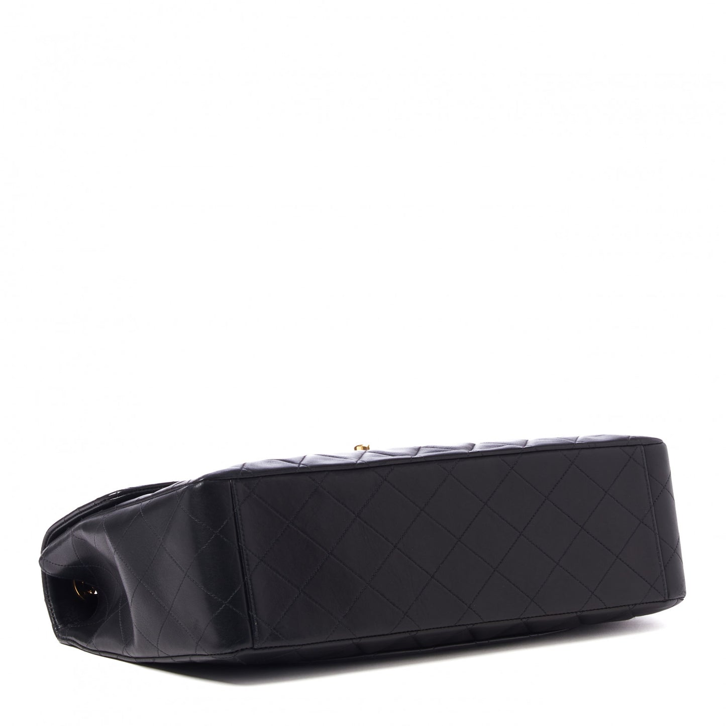 Lambskin Quilted XL Jumbo Single Flap Black