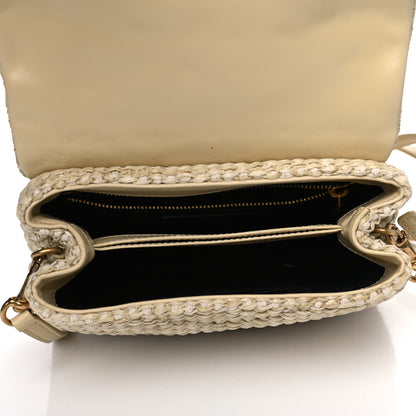 Saint Laurent Raffia Monogram Toy Loulou Chain Satchel Naturale 4 of 4