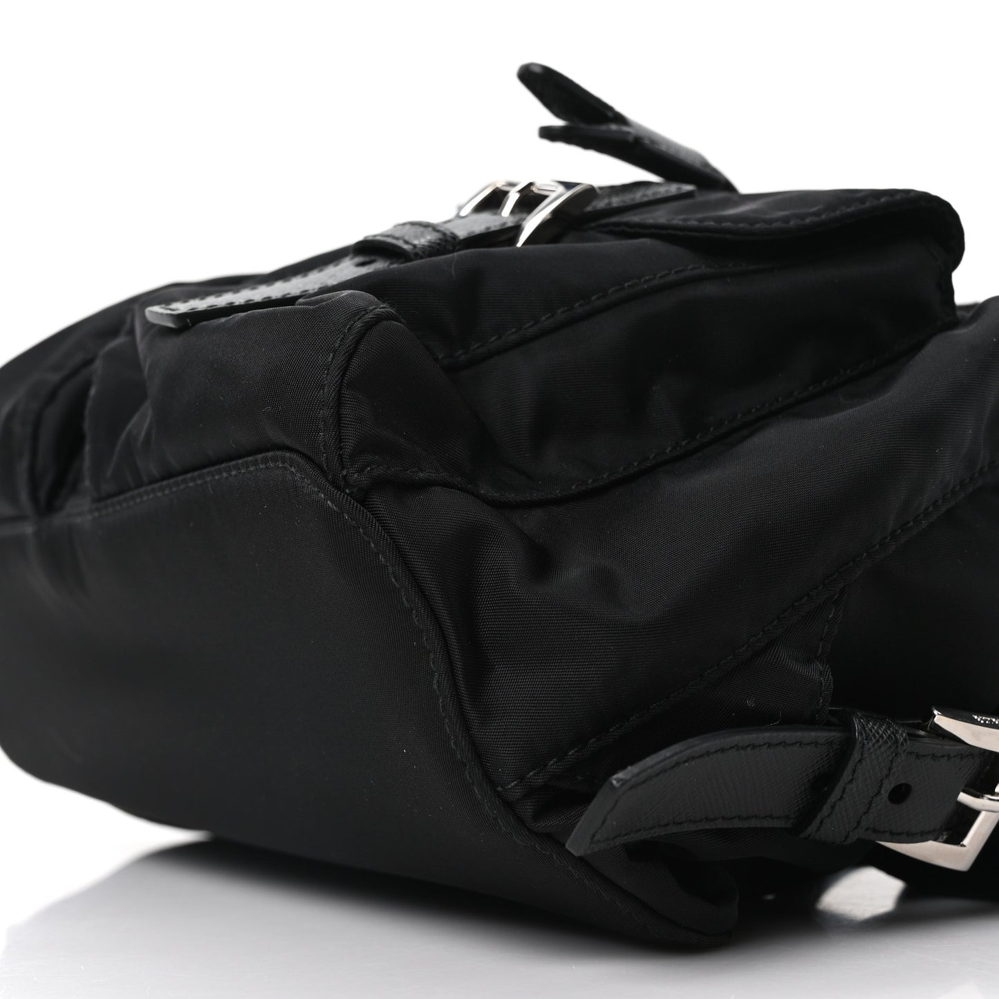 Re-Nylon Vela Saffiano Small Backpack Black