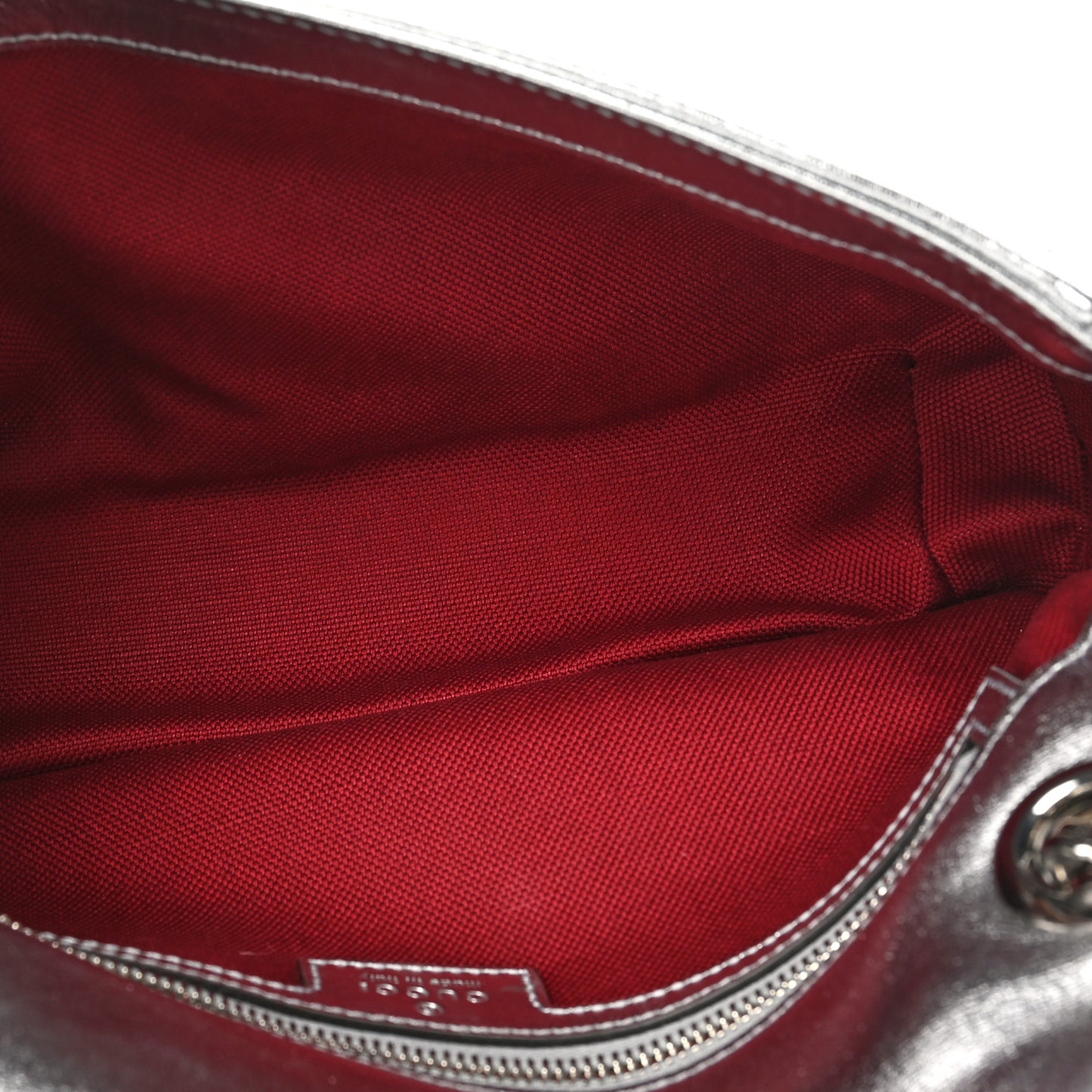 Metallic Calfskin Matelasse Small GG Marmont Shoulder Bag Silver