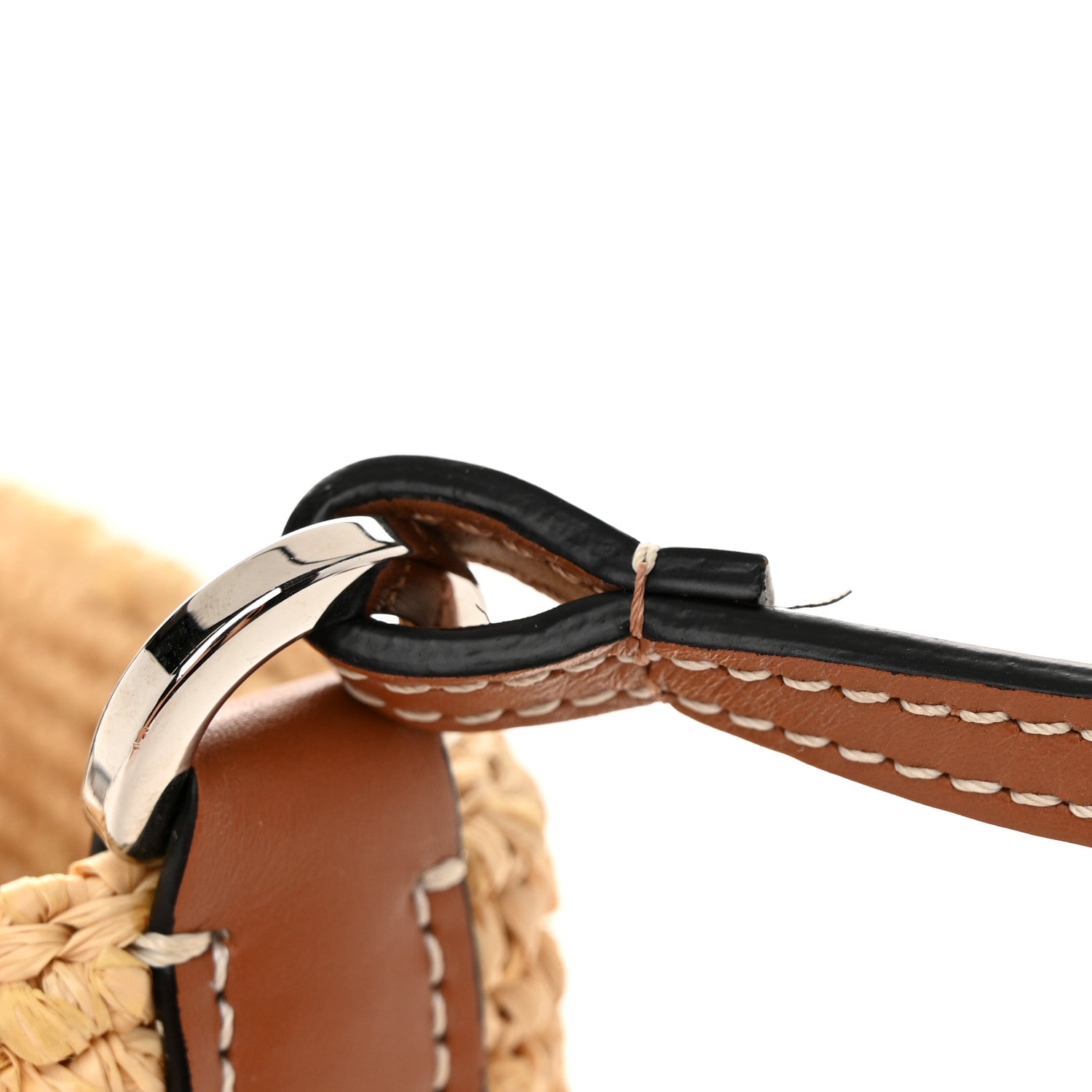 Loewe Calfskin Raffia Paulas Ibiza Pochette Bag Natural Tan 11 of 12