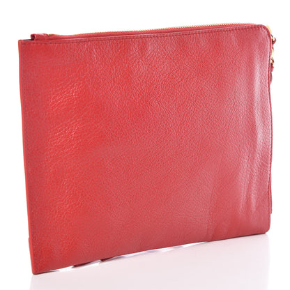 Balenciaga Chevre Gold Metallic Edge Hardware Pouch Rouge Grenade 3 of 7
