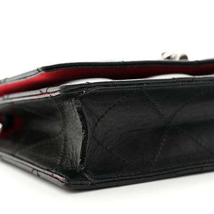 Alexander McQueen Calfskin Quilted Graffiti Skull Small Chain Crossbody Bag Black 8 of 10