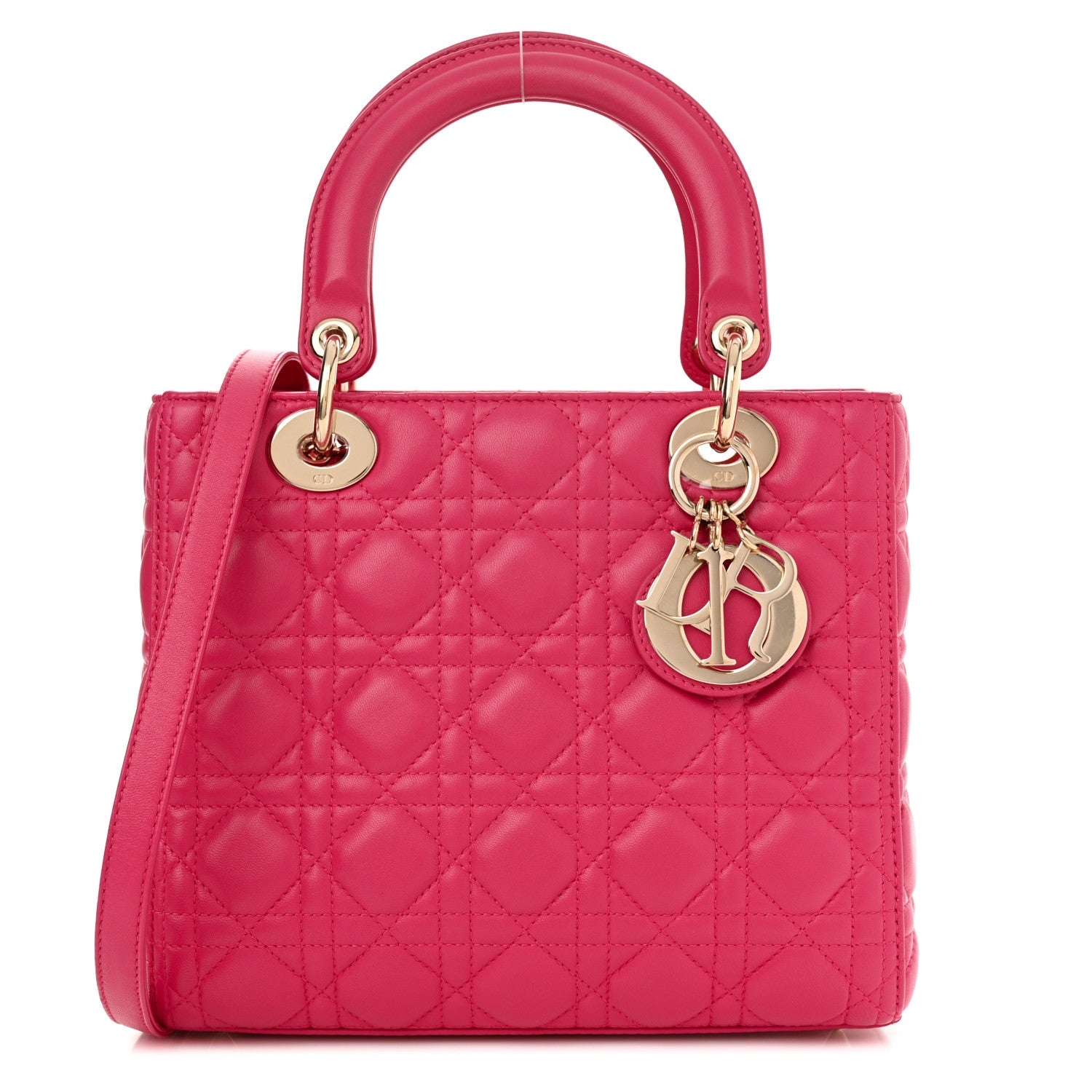 Christian Dior Lambskin Cannage Medium Lady Dior Fuchsia 1 of 15