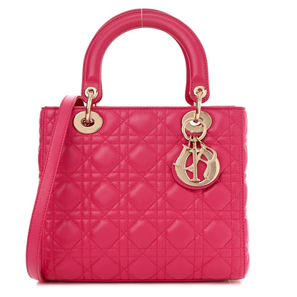 Christian Dior Lambskin Cannage Medium Lady Dior Fuchsia 1 of 15