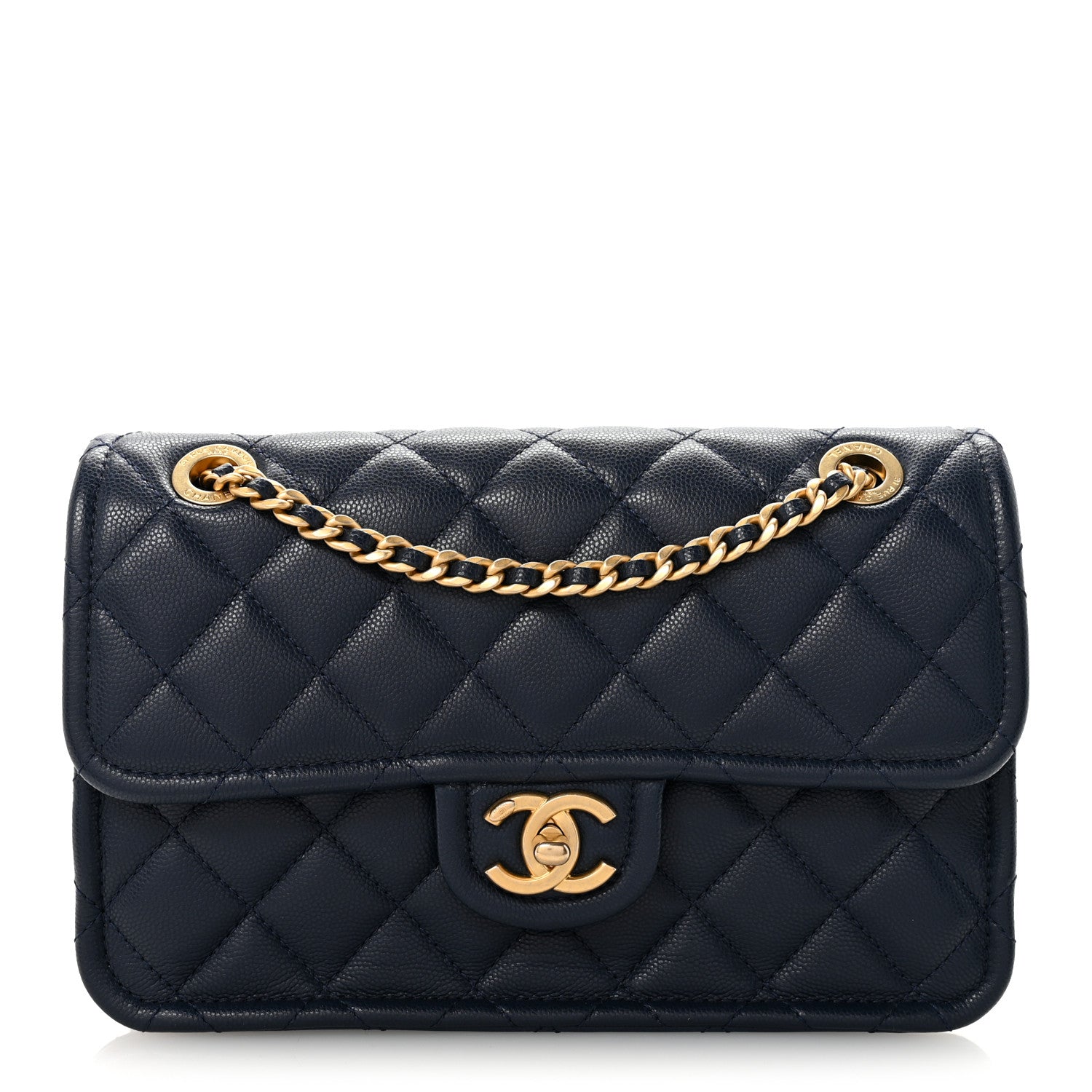 Chanel Caviar Quilted Medium Sweet Classic Flap Navy Blue 1 of 10