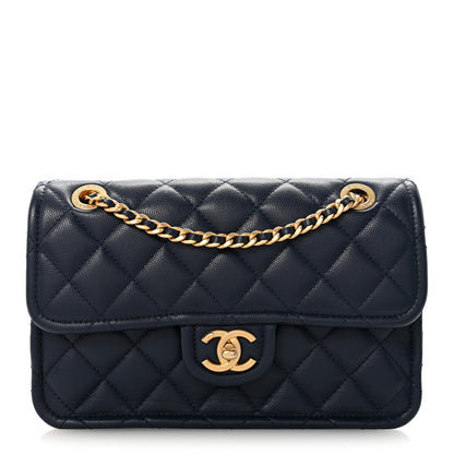 Chanel Caviar Quilted Medium Sweet Classic Flap Navy Blue 1 of 10