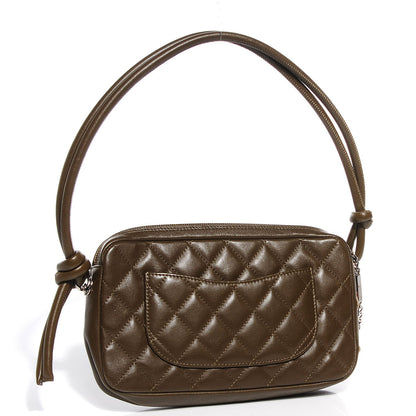 Chanel Calfskin Python Quilted Cambon Pochette Khaki 3 of 8