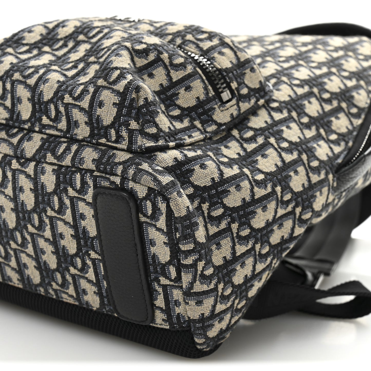 Oblique Calfskin Rider Kid's Backpack Beige Black