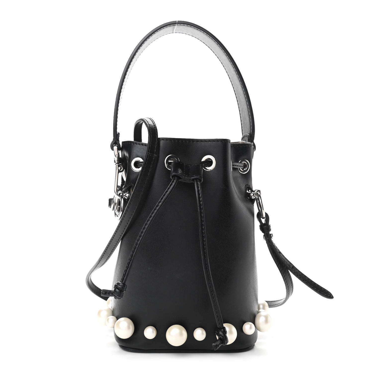 Fendi Vitello Liberty Pearl F is Fendi Mini Mon Tresor Bucket Bag Black 1 of 10