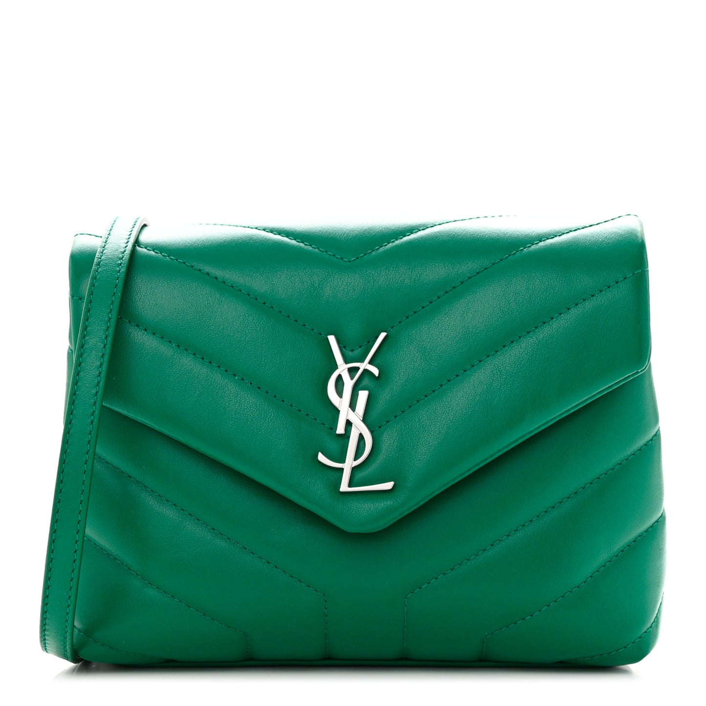 Calfskin Y Quilted Monogram Toy Loulou Crossbody Bag Green Field