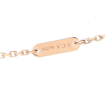 Van Cleef & Arpels 18K Rose Gold Diamond Pink Porcelain Vintage Alhambra Pendant Necklace 5 of 7