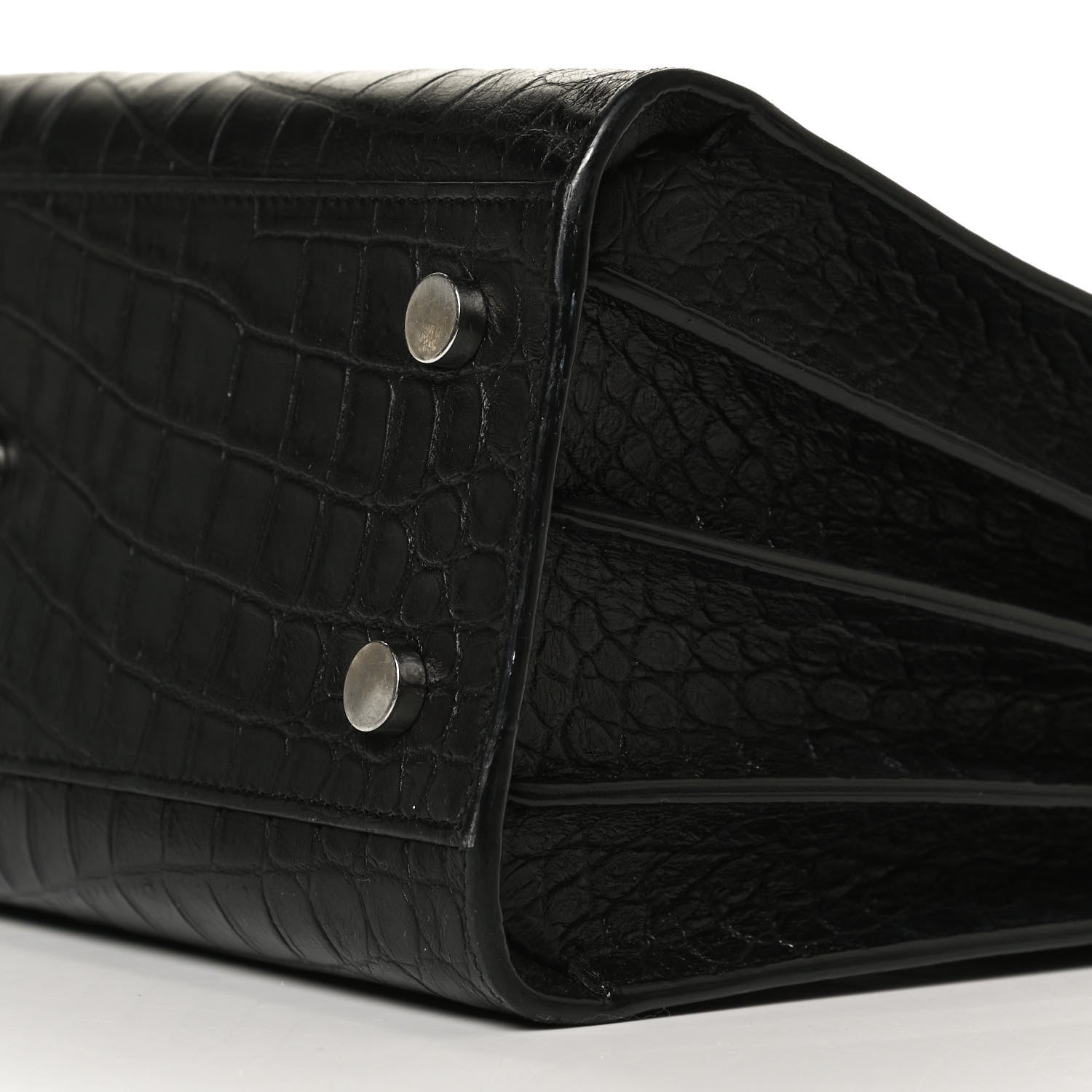 Saint Laurent Calfskin Crocodile Embossed Baby Sac De Jour Black 11 of 14