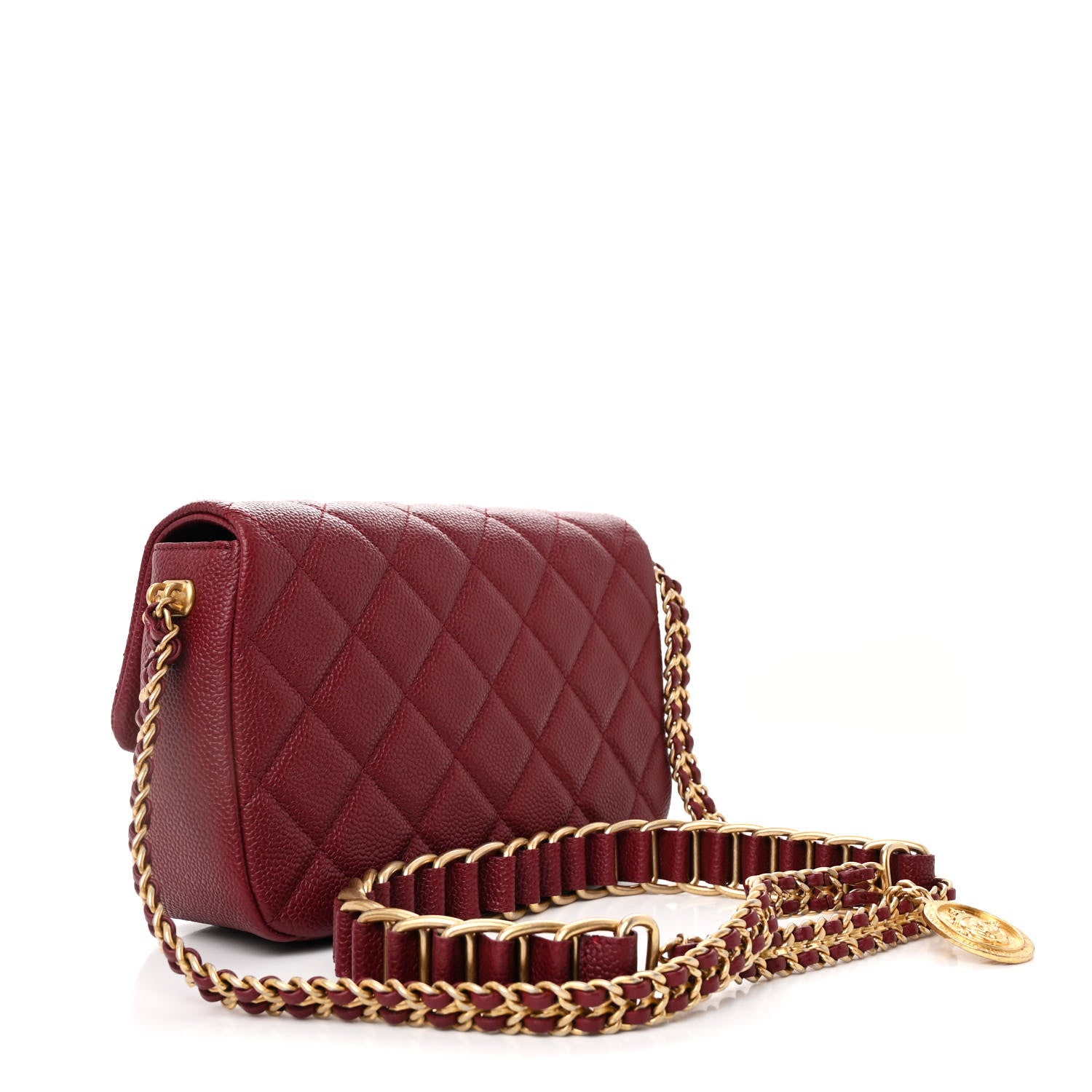 Chanel Caviar Quilted Chain Soul Flap Burgundy 3 of 10