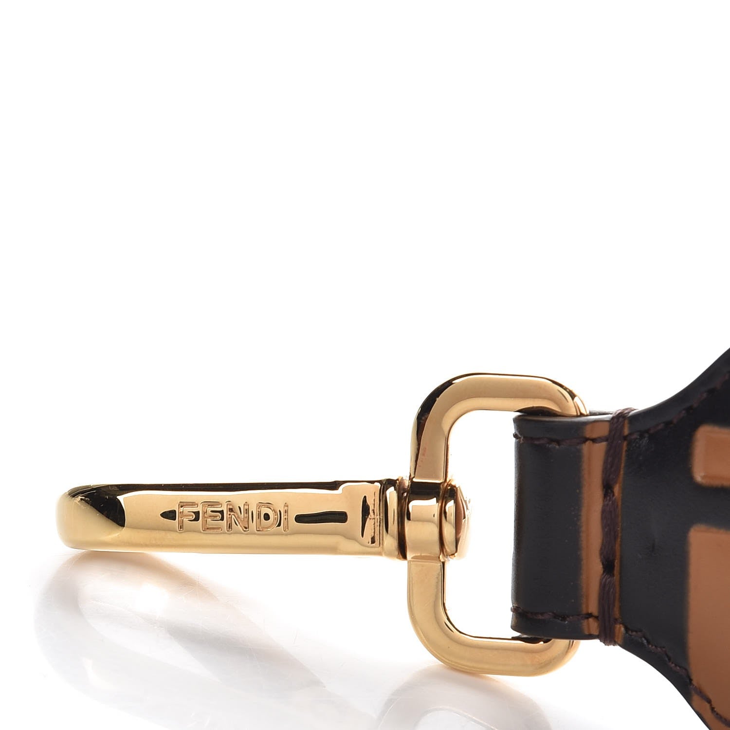 Fendi Calfskin FF 1974 Embossed Mini Strap You Tobacco Black 5 of 5