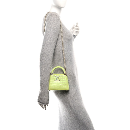 Louis Vuitton Iridescent Alligator Nano Capucines Lime 3 of 10