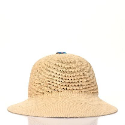 Hermes Straw Tanzanie Hat 56 Naturel Rouge Coquelicot 3 of 8