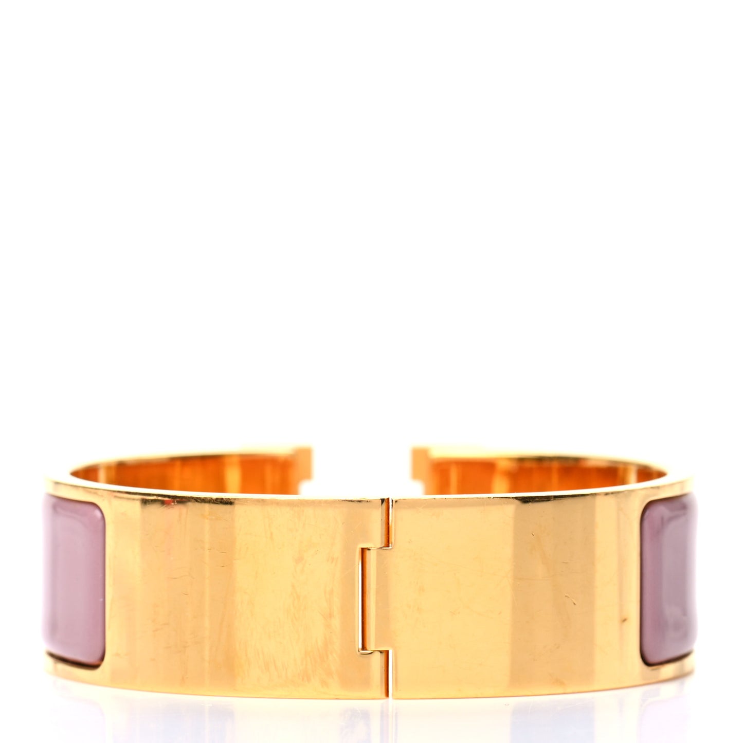 Enamel Wide Clic Clac H Bracelet GM Rose Velours