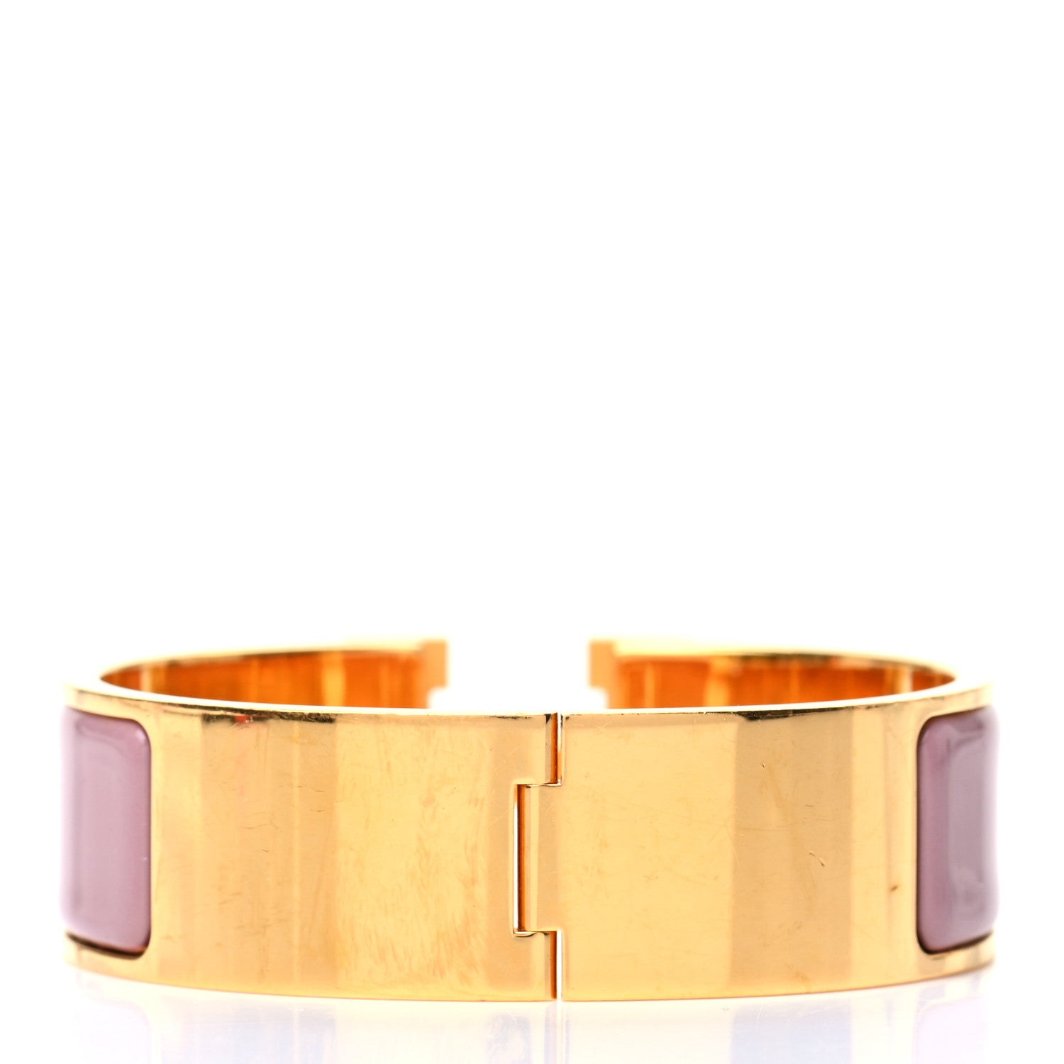 Hermes Enamel Wide Clic Clac H Bracelet GM Rose Velours 3 of 4
