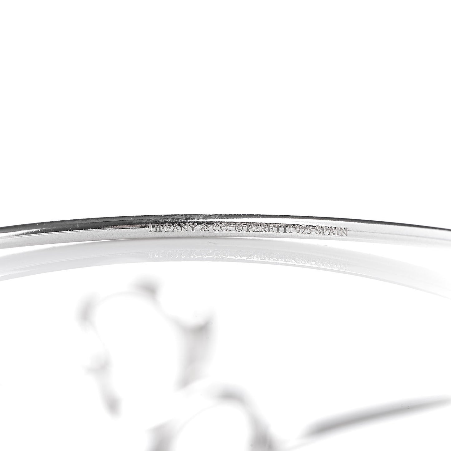 Sterling Silver Elsa Peretti Double Open Heart Bangle Bracelet