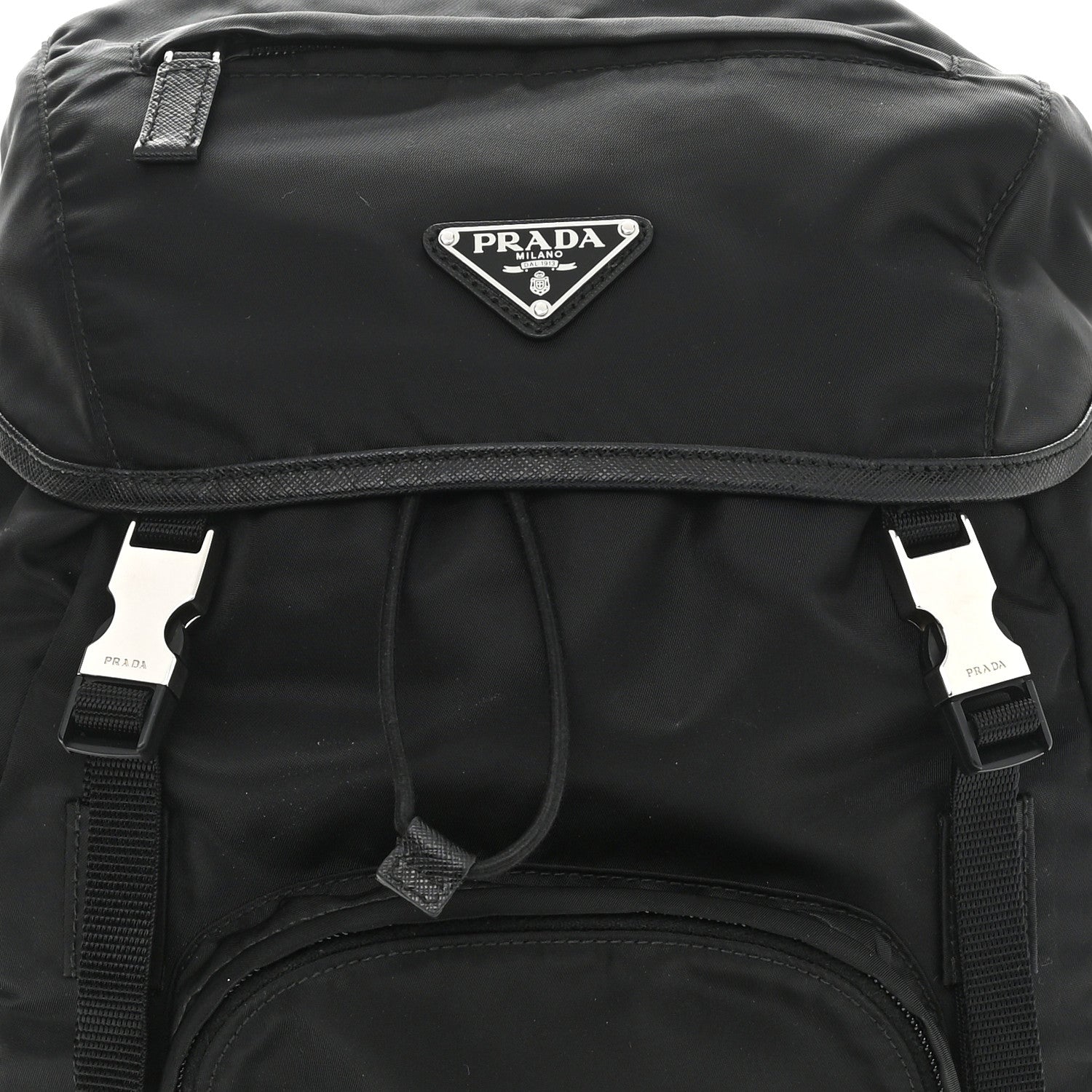 Prada Tessuto Nylon Montagna Double Buckle Backpack Black 8 of 10