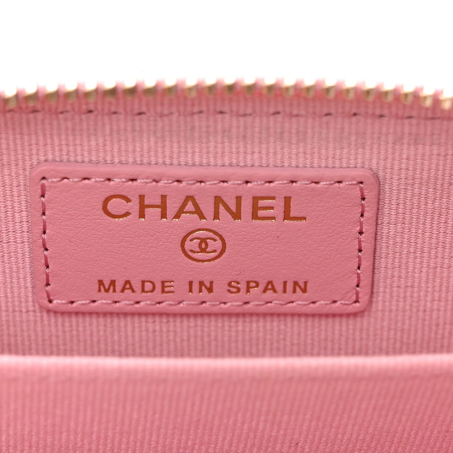 Caviar Quilted Multi Chain Zip Coin Purse Light Pink