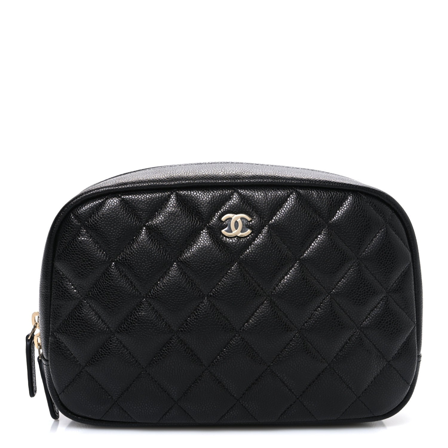 Chanel Caviar Quilted Medium Curvy Pouch Cosmetic Case Black 1 of 7