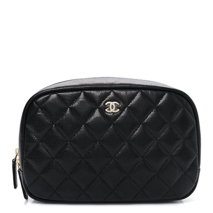 Chanel Caviar Quilted Medium Curvy Pouch Cosmetic Case Black 1 of 7