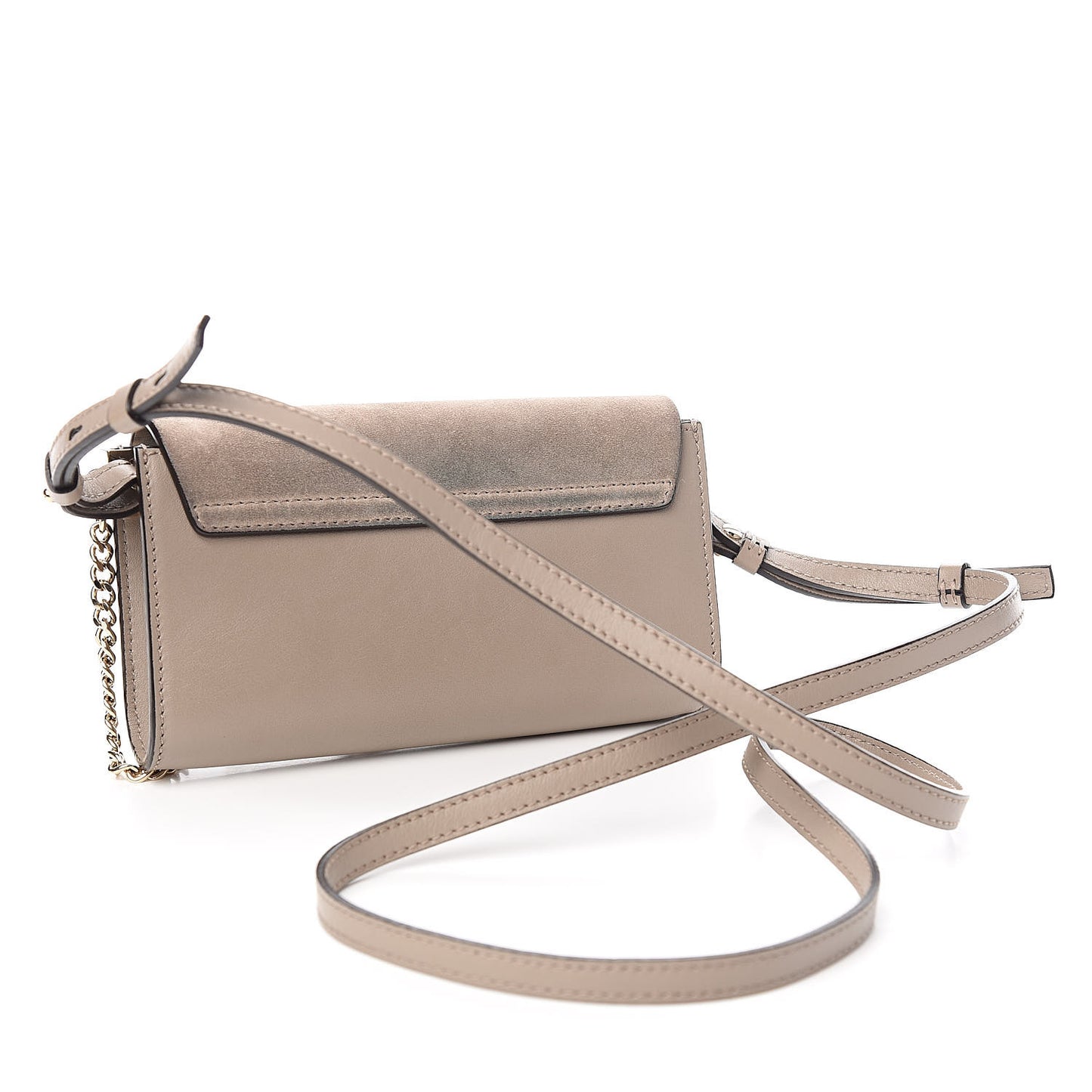 Suede Calfskin Mini Faye Shoulder Bag Motty Grey