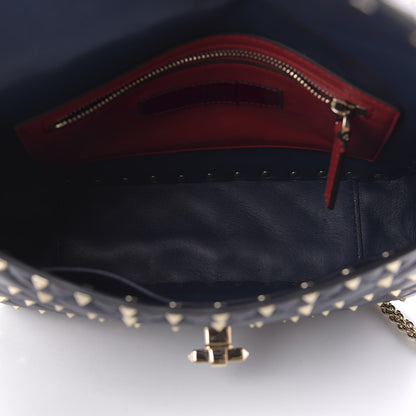 Valentino Garavani Nappa Medium Rockstud Spike Shoulder Bag Marine 5 of 9