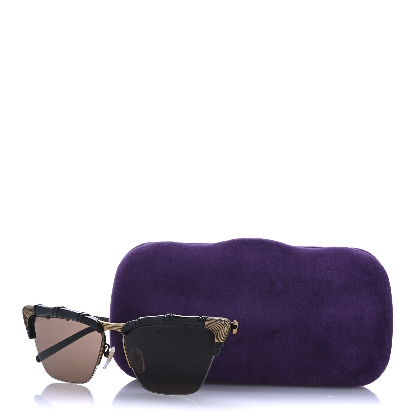 Acetate Metal Bamboo Sunglasses GG660S Black Brown