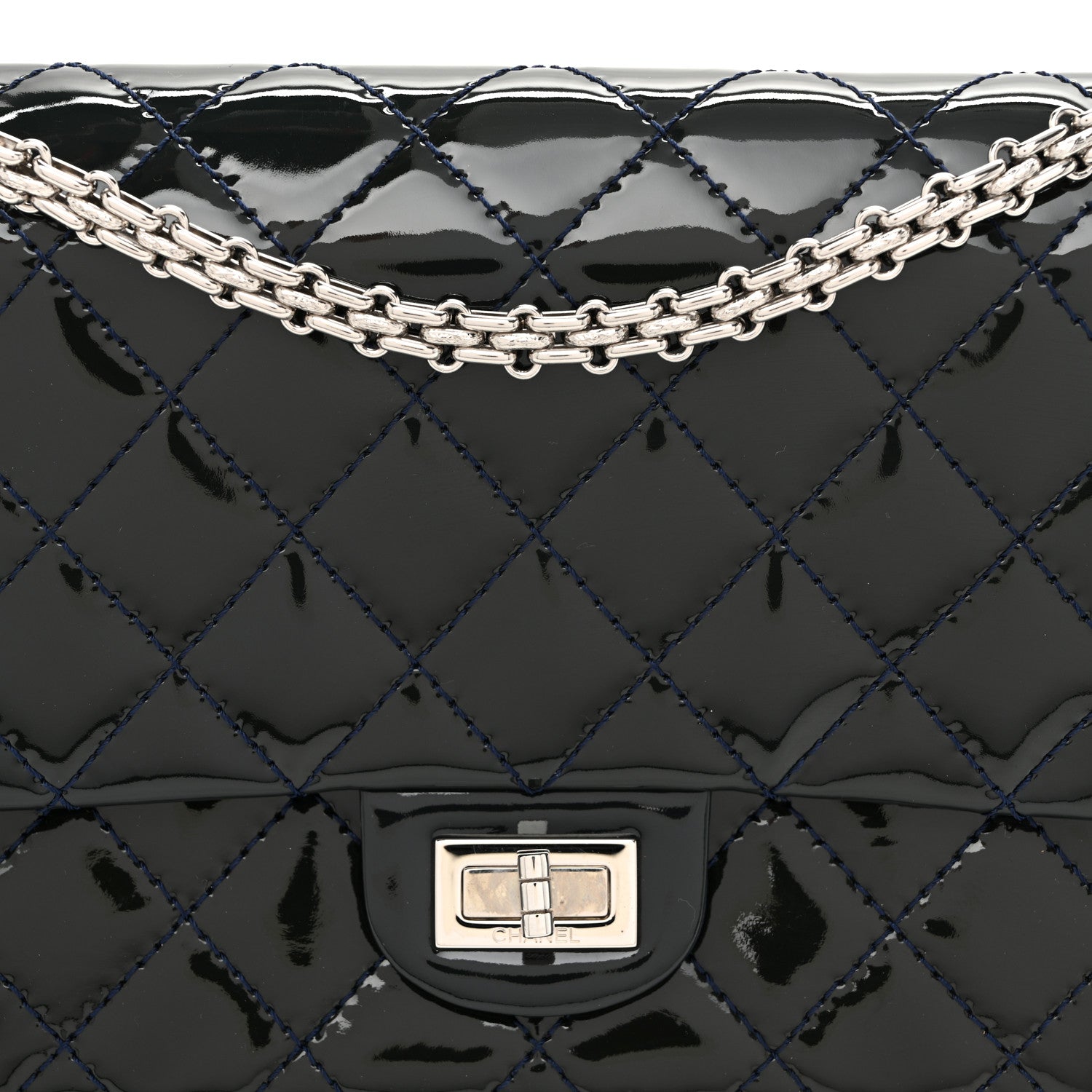 Chanel Patent Quilted 2.55 Reissue 226 Flap Blue 14 of 21