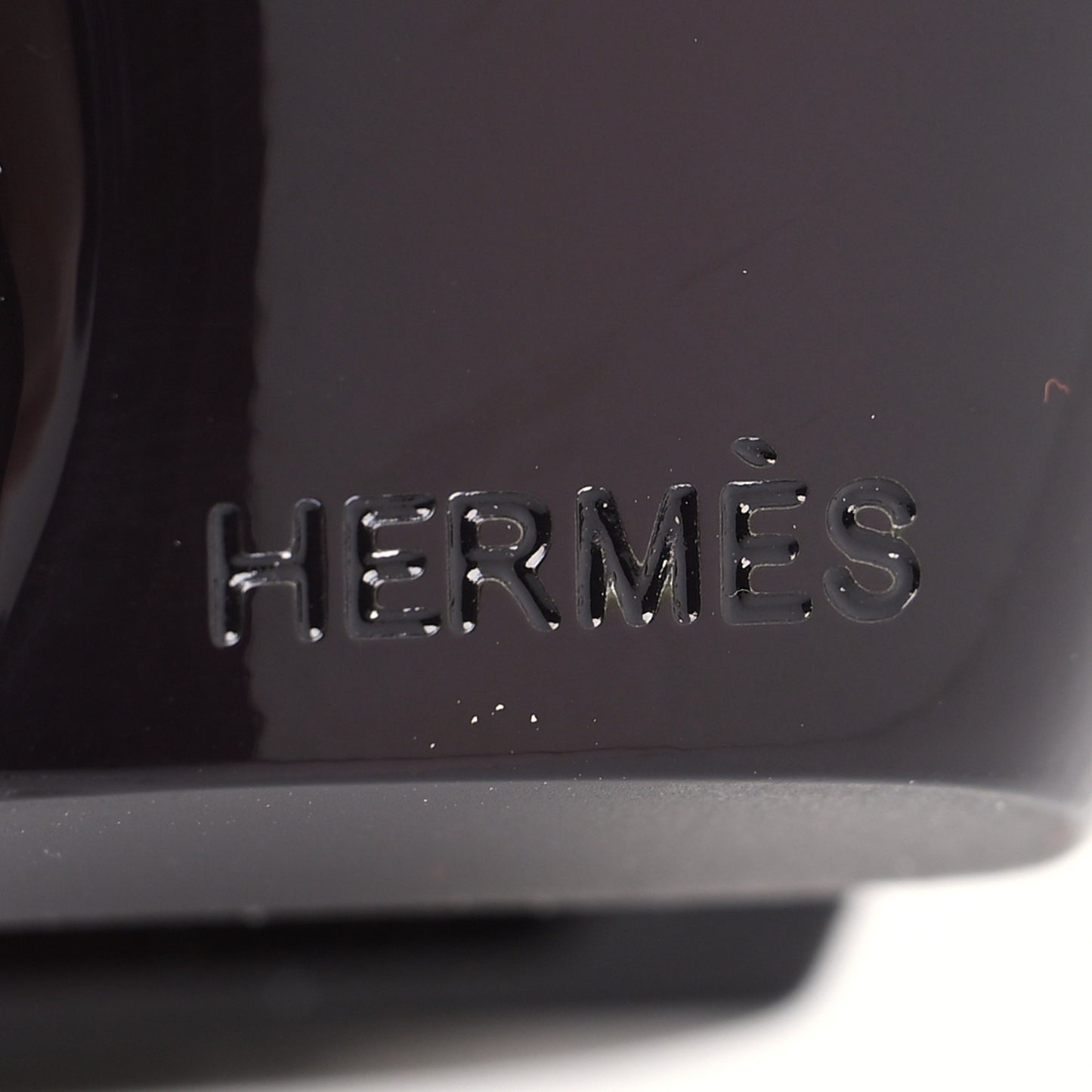 Lacquered Wood Elephant Lao Paperweight Aubergine