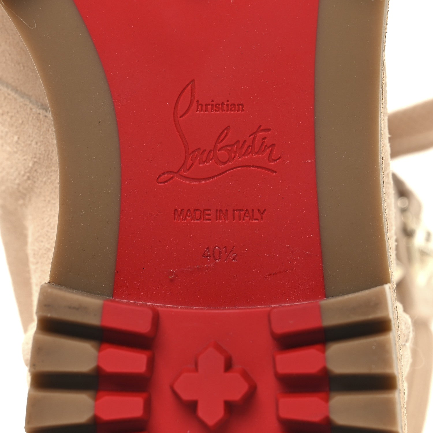Christian Louboutin Suede Mad Flat Boots 40.5 Beige 7 of 9